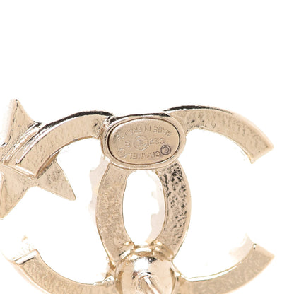 Chanel Crystal CC Starfall Earrings Gold 4 of 5