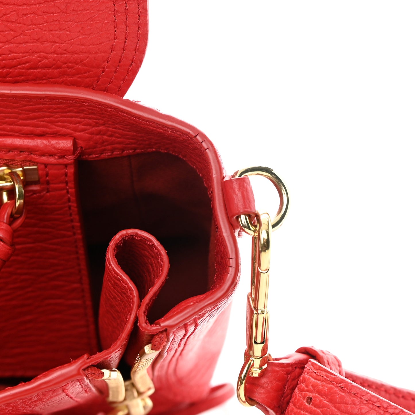 Textured Calfskin Mini Pashli Satchel Red