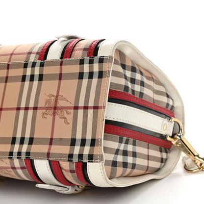 Burberry Haymarket Check Medium Alchester Bowling Bag White Military Red 11 of 16