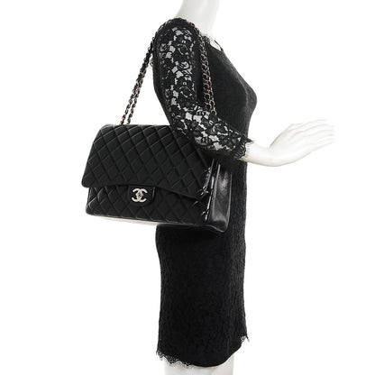 Chanel Lambskin Quilted Maxi Double Flap Black 2 of 9