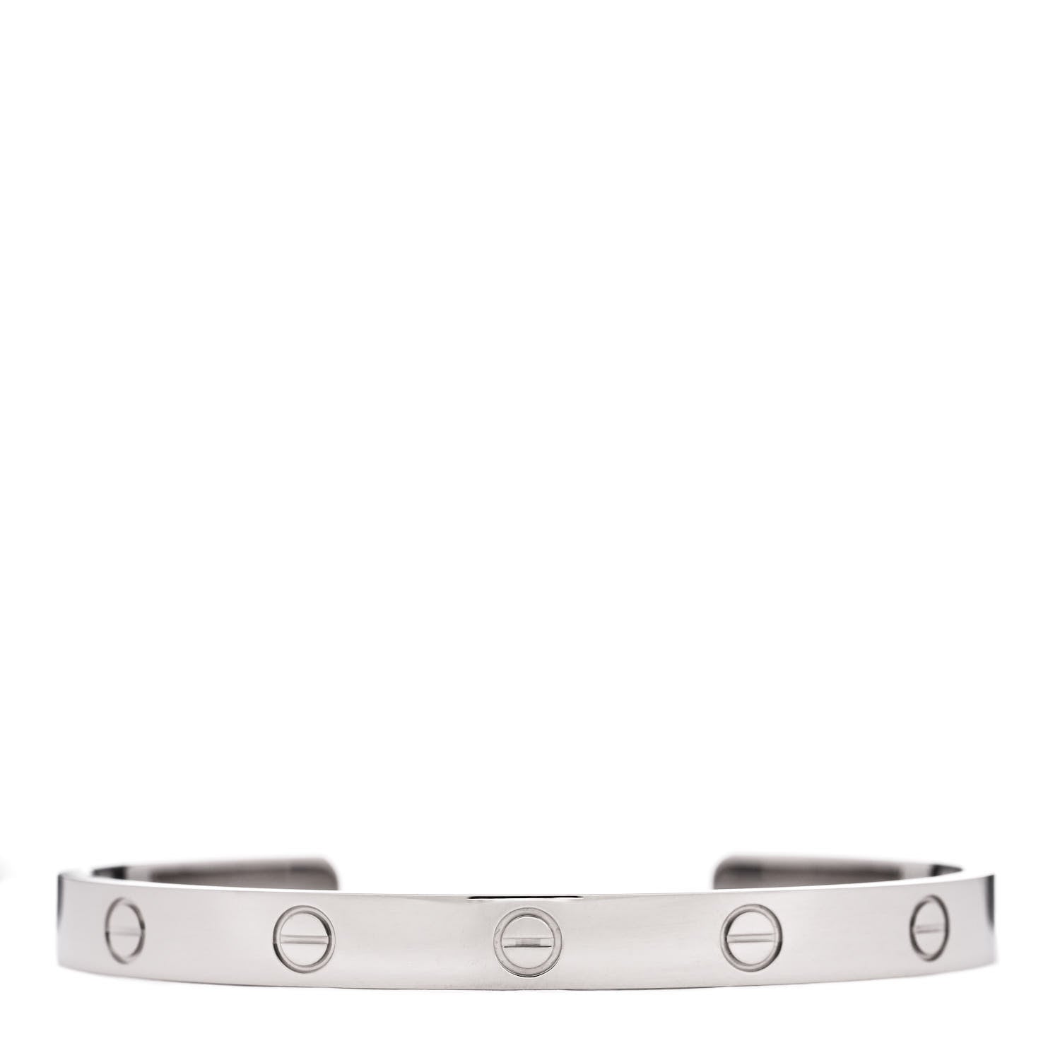 Cartier 18K White Gold LOVE Cuff Bracelet 18 1 of 4
