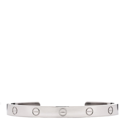 Cartier 18K White Gold LOVE Cuff Bracelet 18 1 of 4
