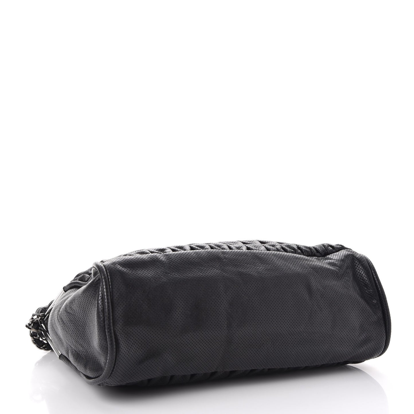 Lambskin Perforated Large Ultimate Soft Tote Black