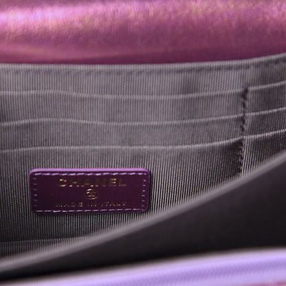 Chanel Iridescent Lambskin Quilted Mini Wallet On Chain WOC Purple 8 of 11