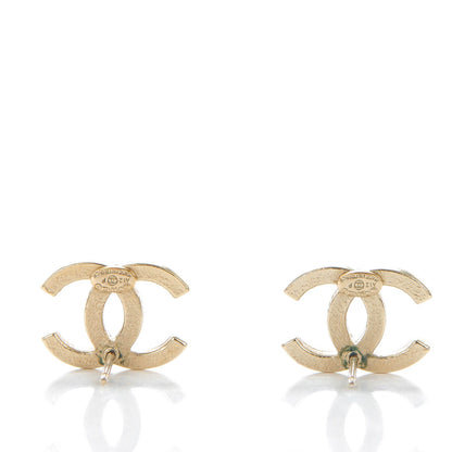 Chanel Crystal CC Earrings Gold 4 of 8