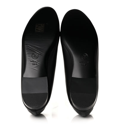 Chanel Lambskin Patent Cap Toe Ballerina Flats 38.5 Black 5 of 9