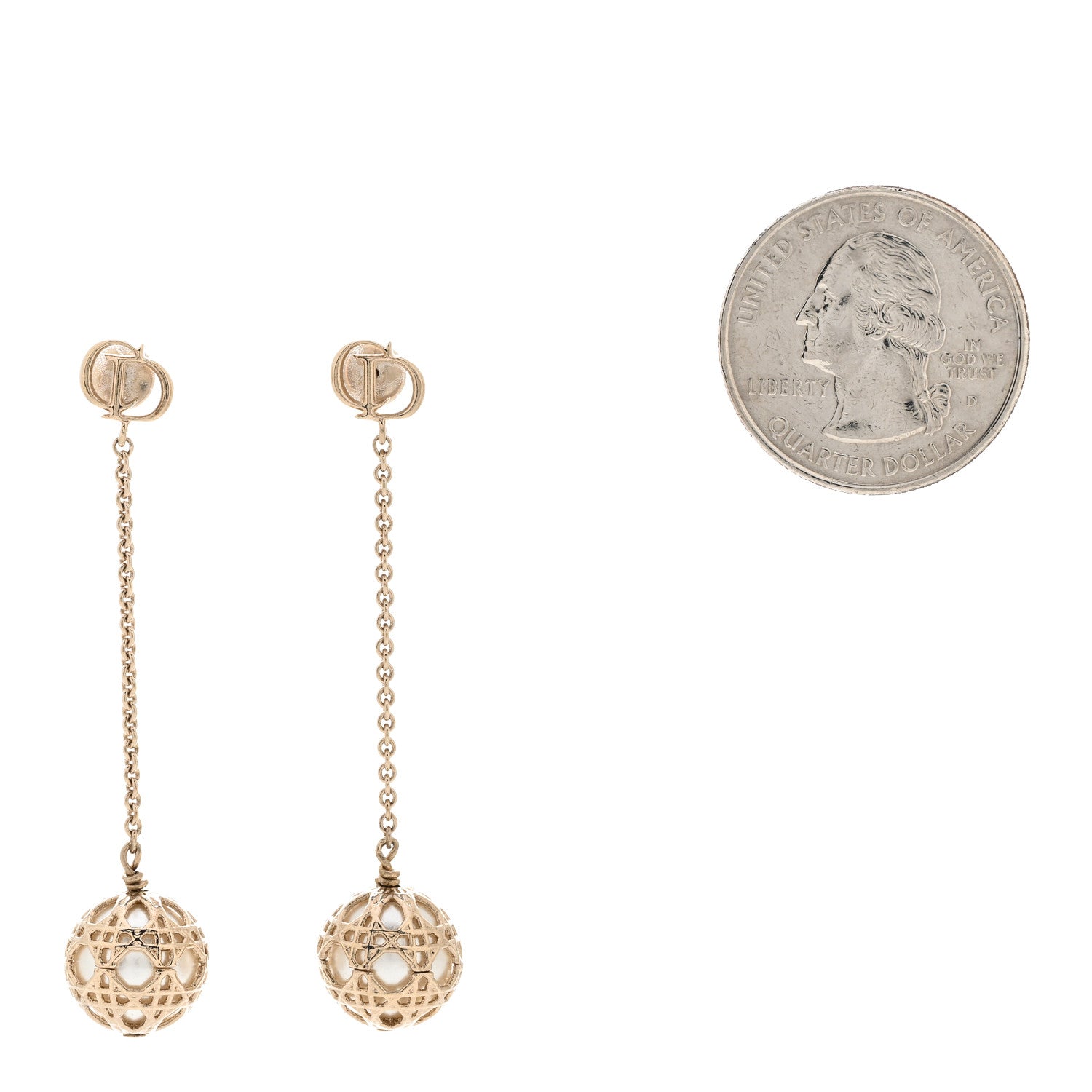 Christian Dior Pearl Secret Cannage Mise En Dior Tribales Dangle Earrings Gold 2 of 3