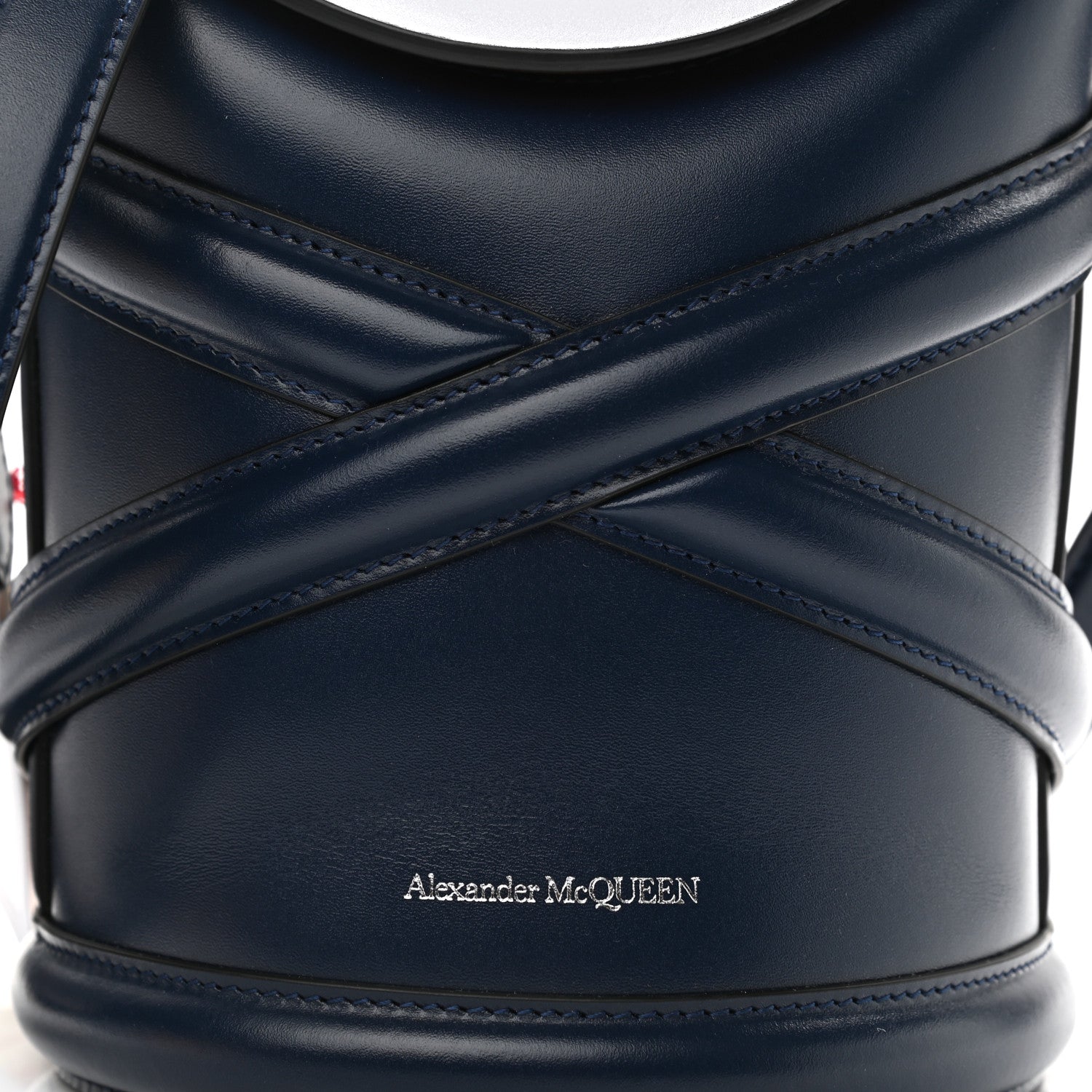 Alexander McQueen Calfskin The Curve Small Shoulder Bag Navy 8 of 12