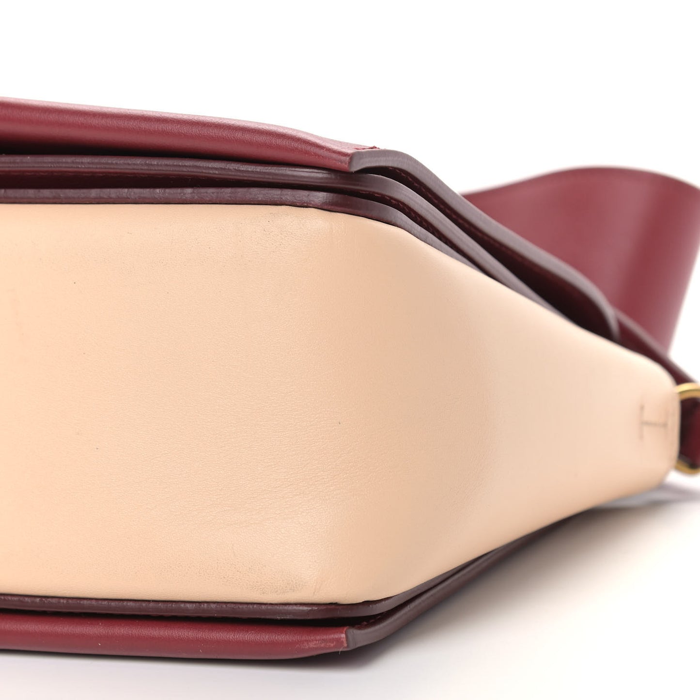 Shiny Smooth Calfskin Medium Frame Shoulder Bag Ruby Nude