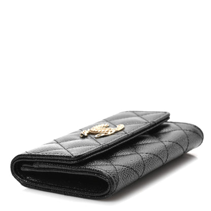 Chanel Caviar Quilted Chain CC Flap Card Holder Black 4 of 8