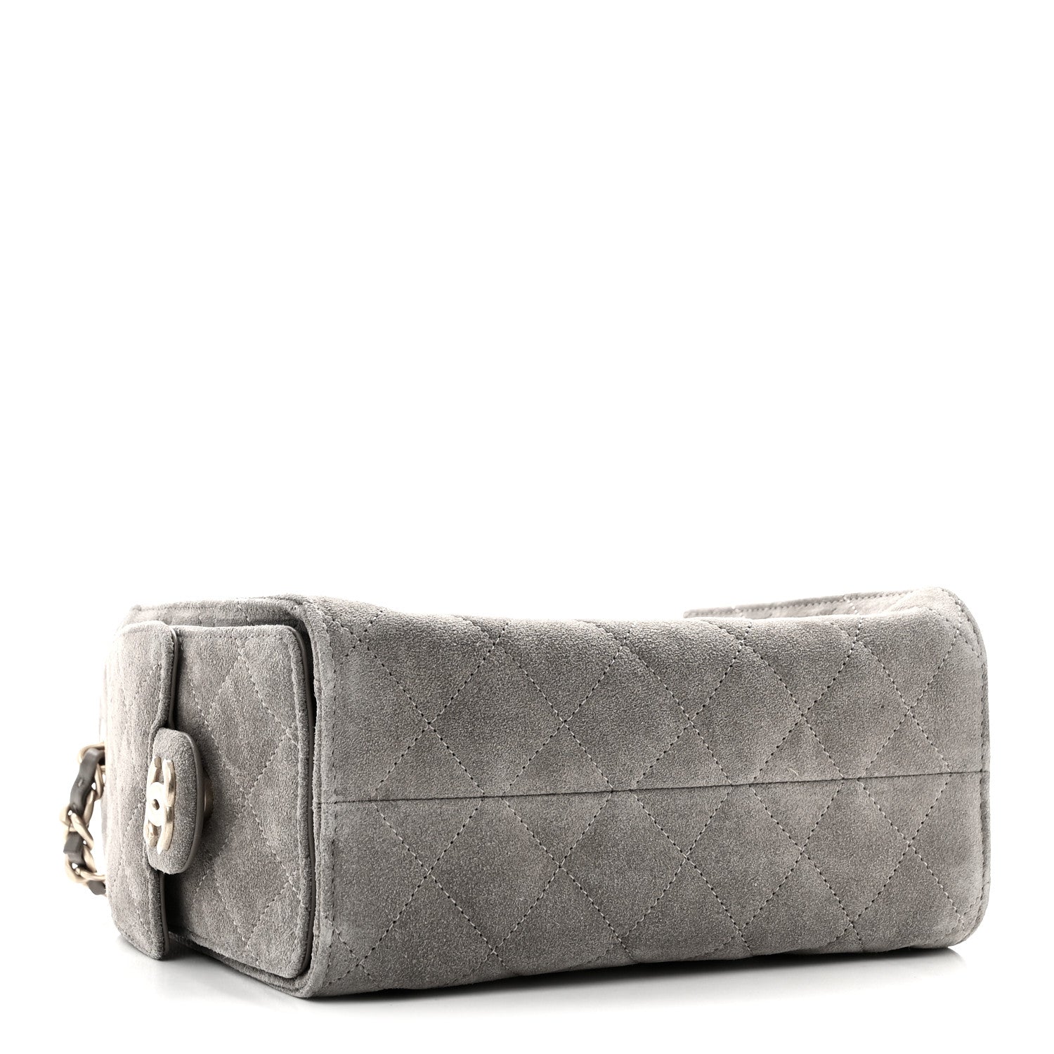 Chanel Suede Quilted Mini Chanel 25 Handbag Dark Grey 1797765