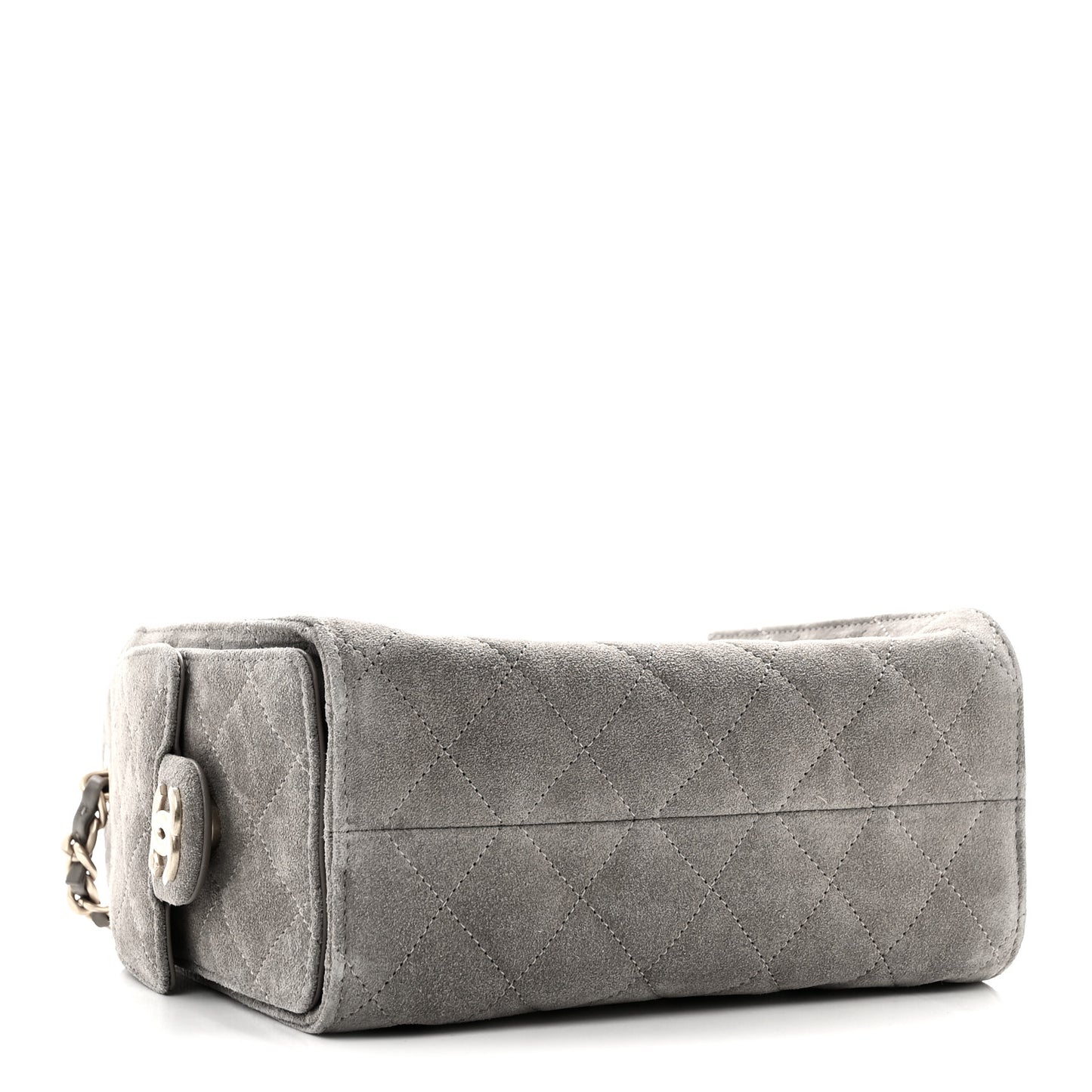 Suede Quilted Mini Chanel 25 Handbag Dark Grey