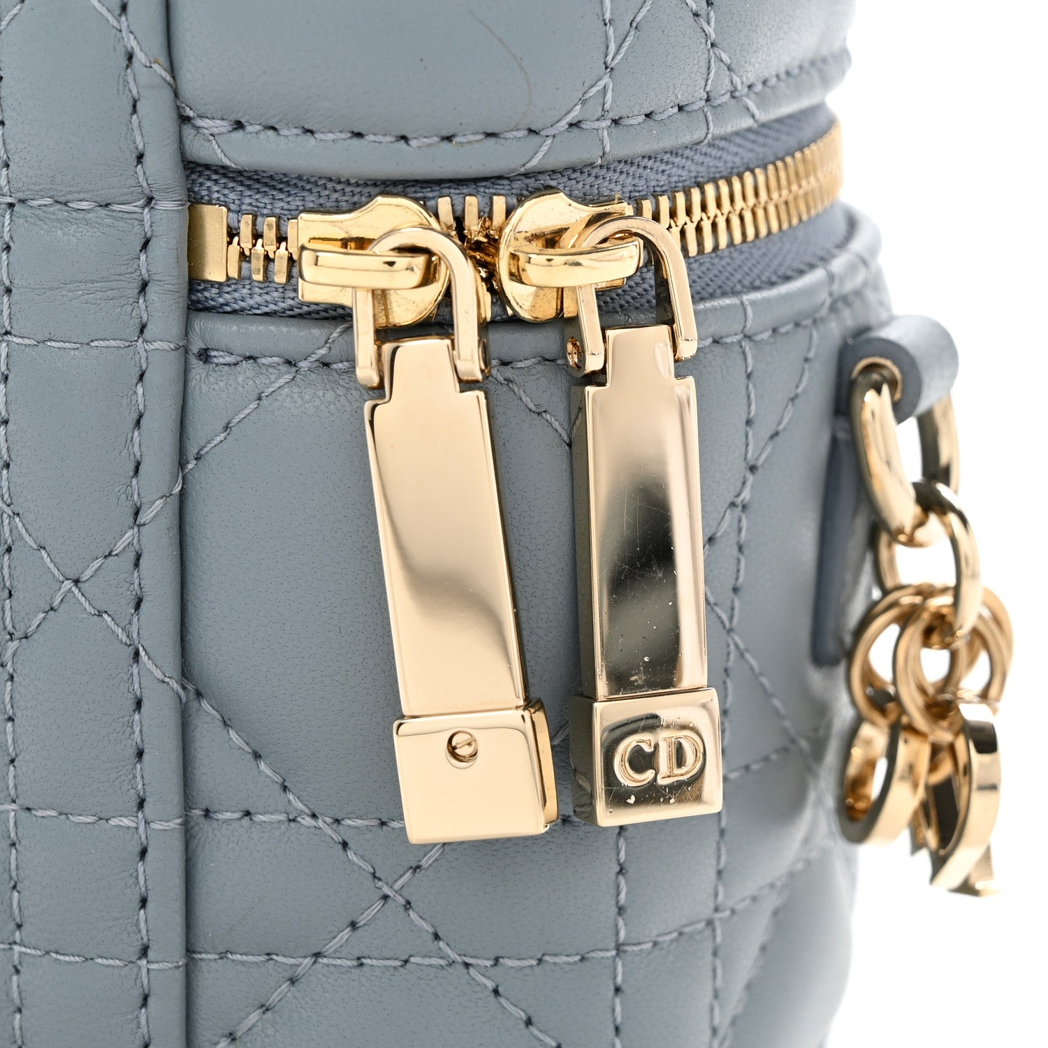 Christian Dior Lambskin Cannage Micro Lady Dior Vanity Case Cloud Blue 11 of 11
