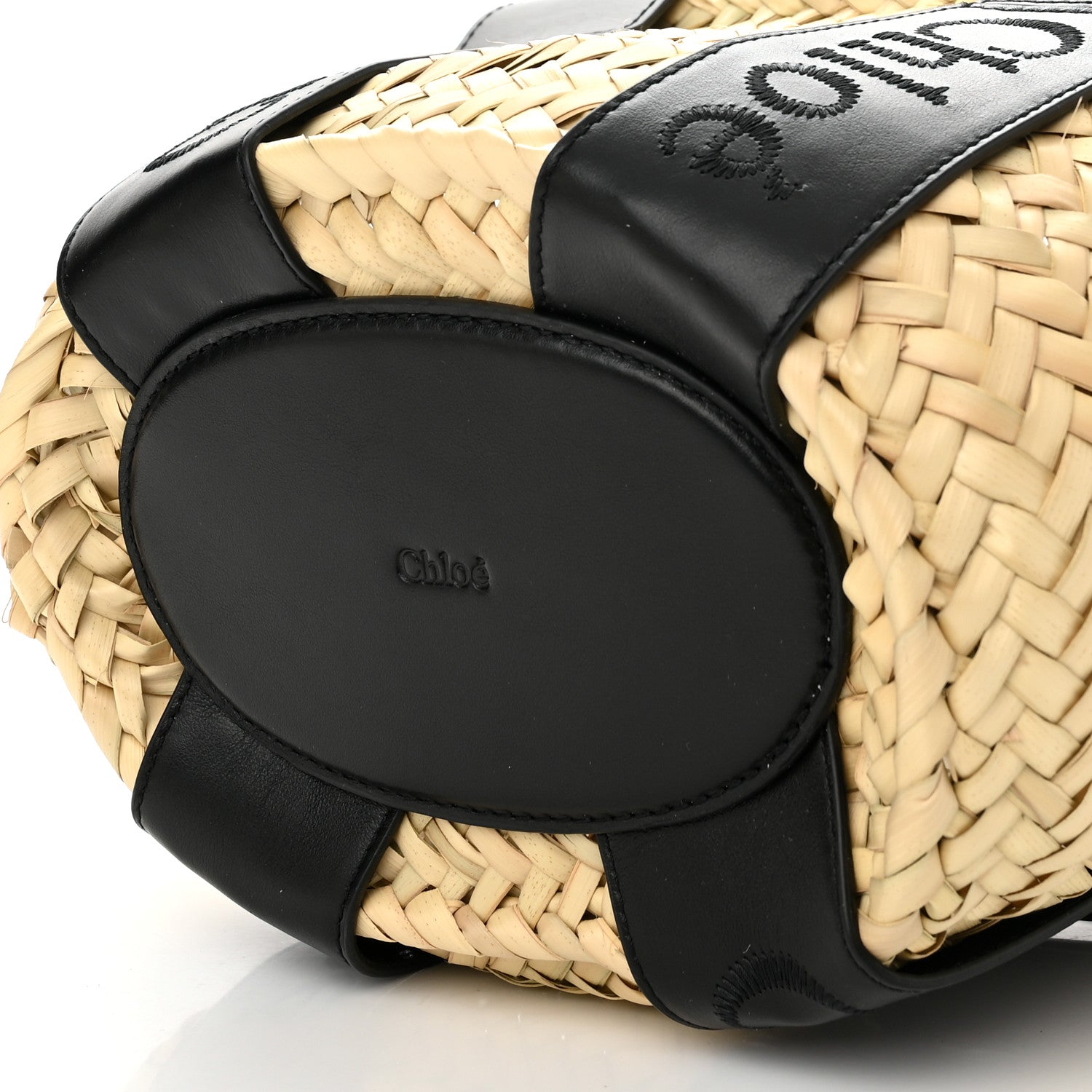 Chloe Raffia Smooth Calfskin Small Sense Basket Black 11 of 11