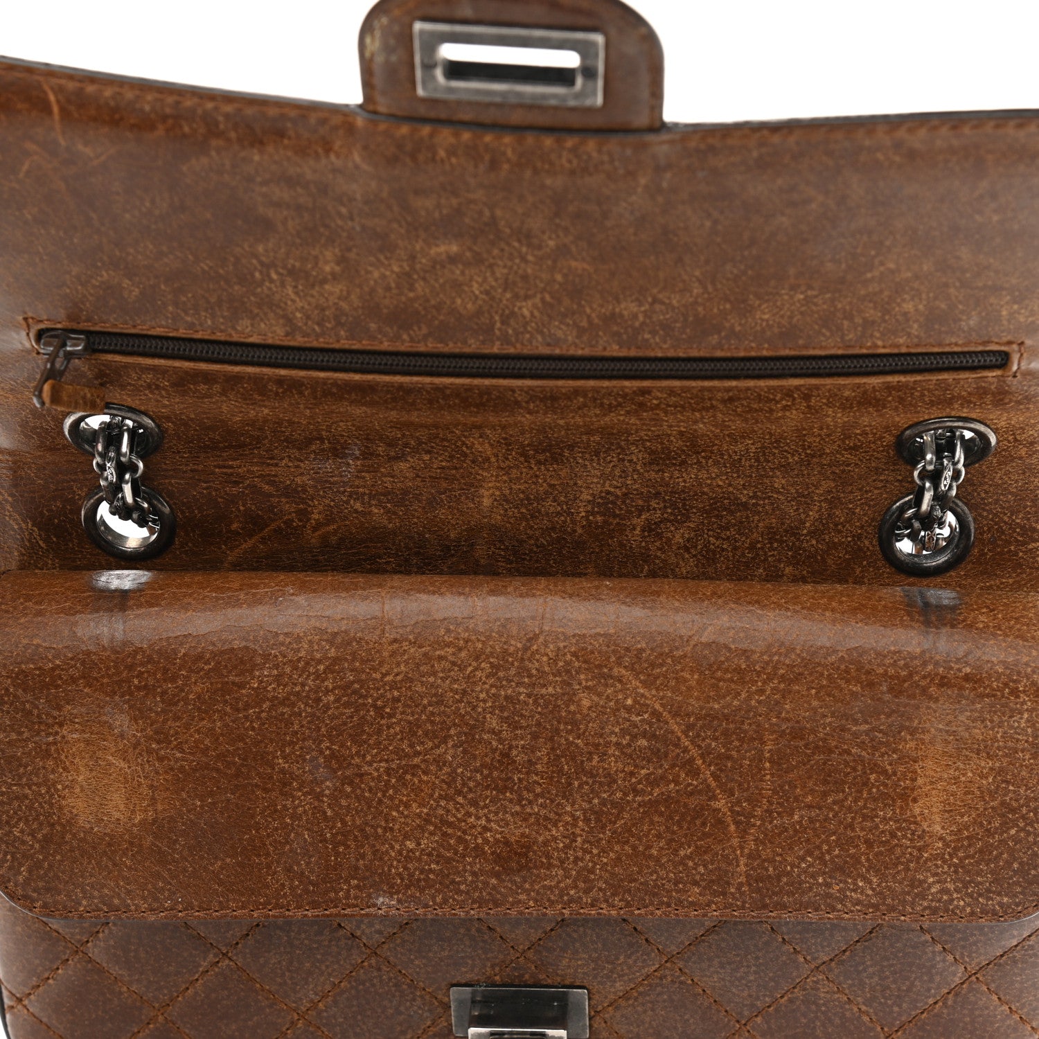Chanel Aged Calfskin Quilted 2.55 Reissue 225 Flap Brown 10 of 15
