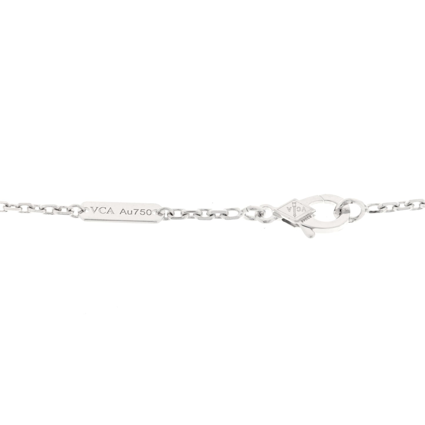18K White Gold Mother of Pearl Magic Alhambra Pendant Necklace