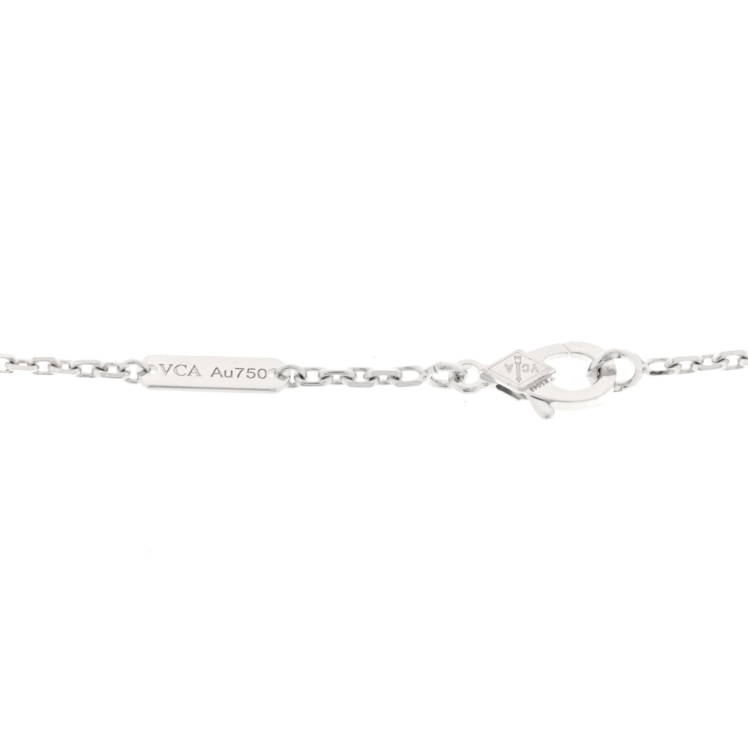 Van Cleef & Arpels 18K White Gold Mother of Pearl Magic Alhambra Pendant Necklace 4 of 4
