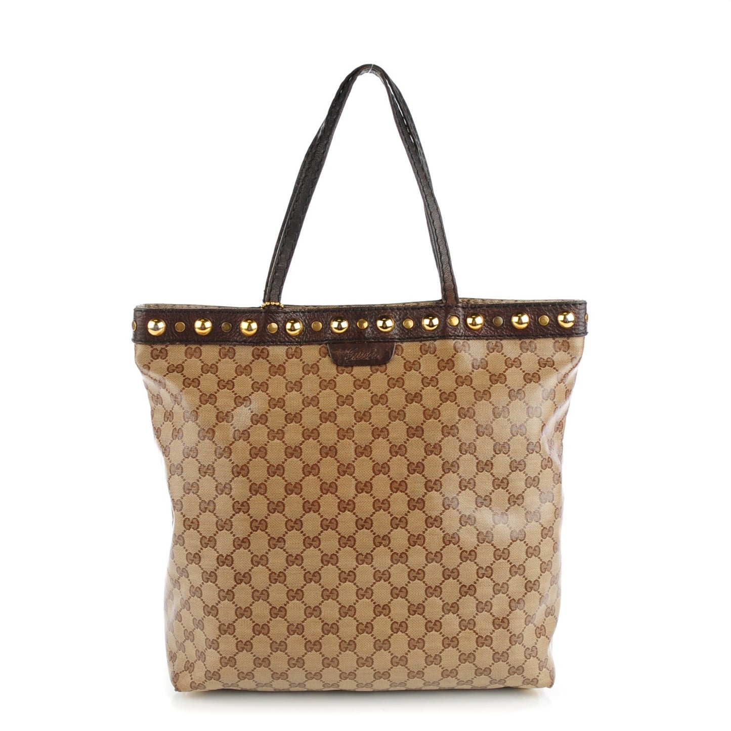Crystal Monogram Medium Babouska Vertical Shopping Tote Dark Brown