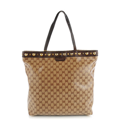 Gucci Crystal Monogram Medium Babouska Vertical Shopping Tote Dark Brown 1 of 9