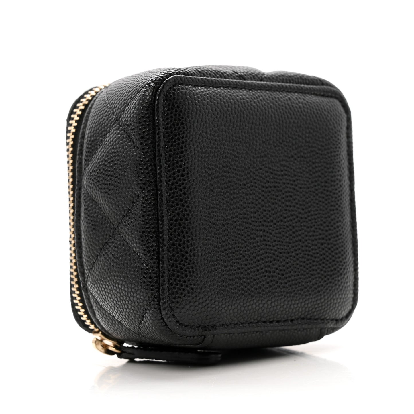 Caviar Quilted Jewelry Travel Case Black