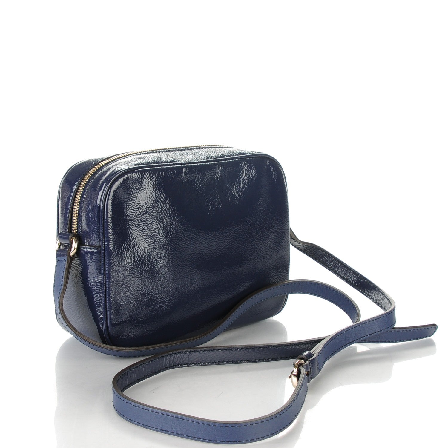 Gucci Vernice Naplack Small Soho Disco Bag Uniform Blue 3 of 7