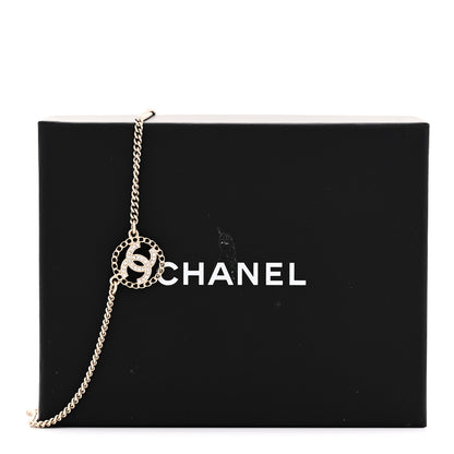Chanel Crystal CC Round Pendant Necklace Gold 6 of 7