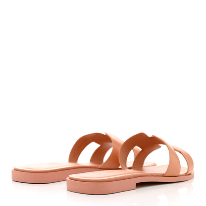 Hermes Box Calfskin Oran Sandals 37 Granit Rose 4 of 9