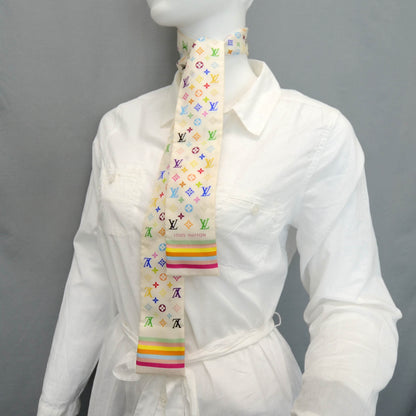 Louis Vuitton Silk Monogram Multicolor Bandeau White 2 of 4