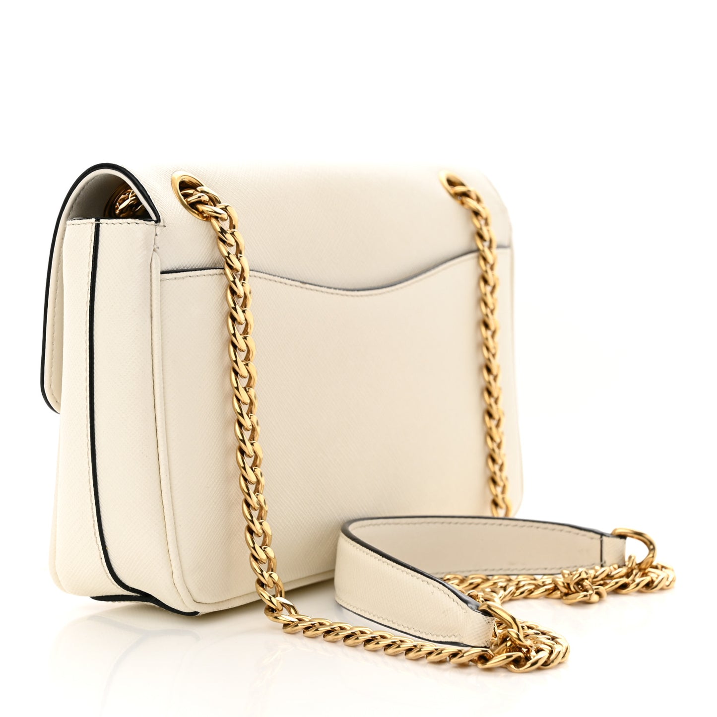 Saffiano Flap Shoulder Bag Talco