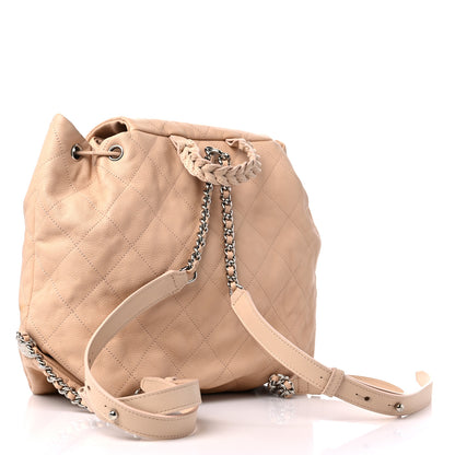 Chanel Grained Calfskin Stitched Braided With Style Backpack Beige 3 of 10