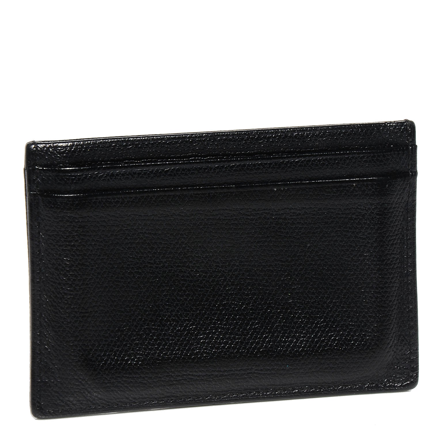 Chanel Calfskin CC Button Card Holder Case Black 3 of 8
