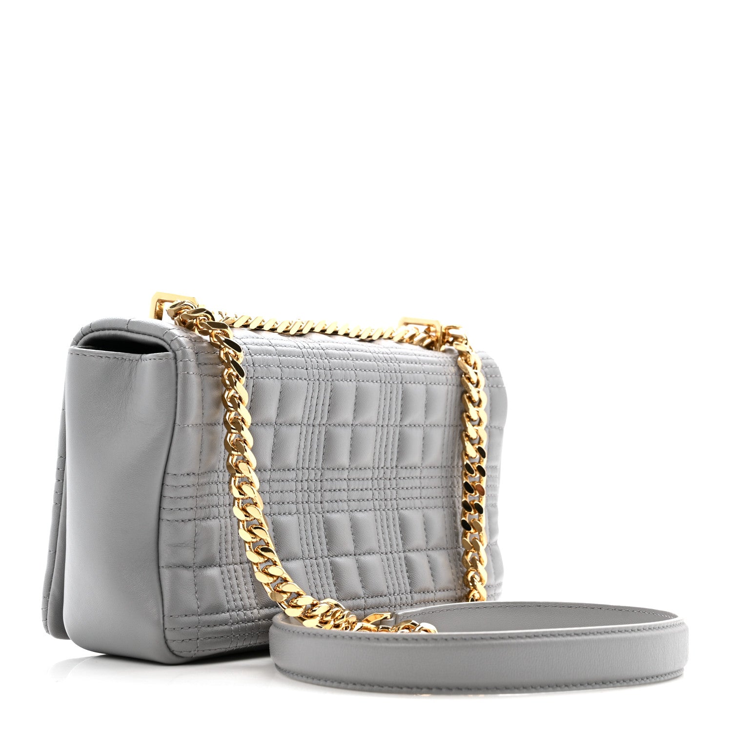 Burberry Lambskin Quilted Small Lola Bag Grey 2 of 13