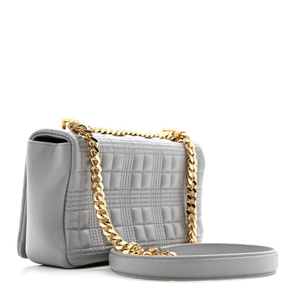 Burberry Lambskin Quilted Small Lola Bag Grey 2 of 13