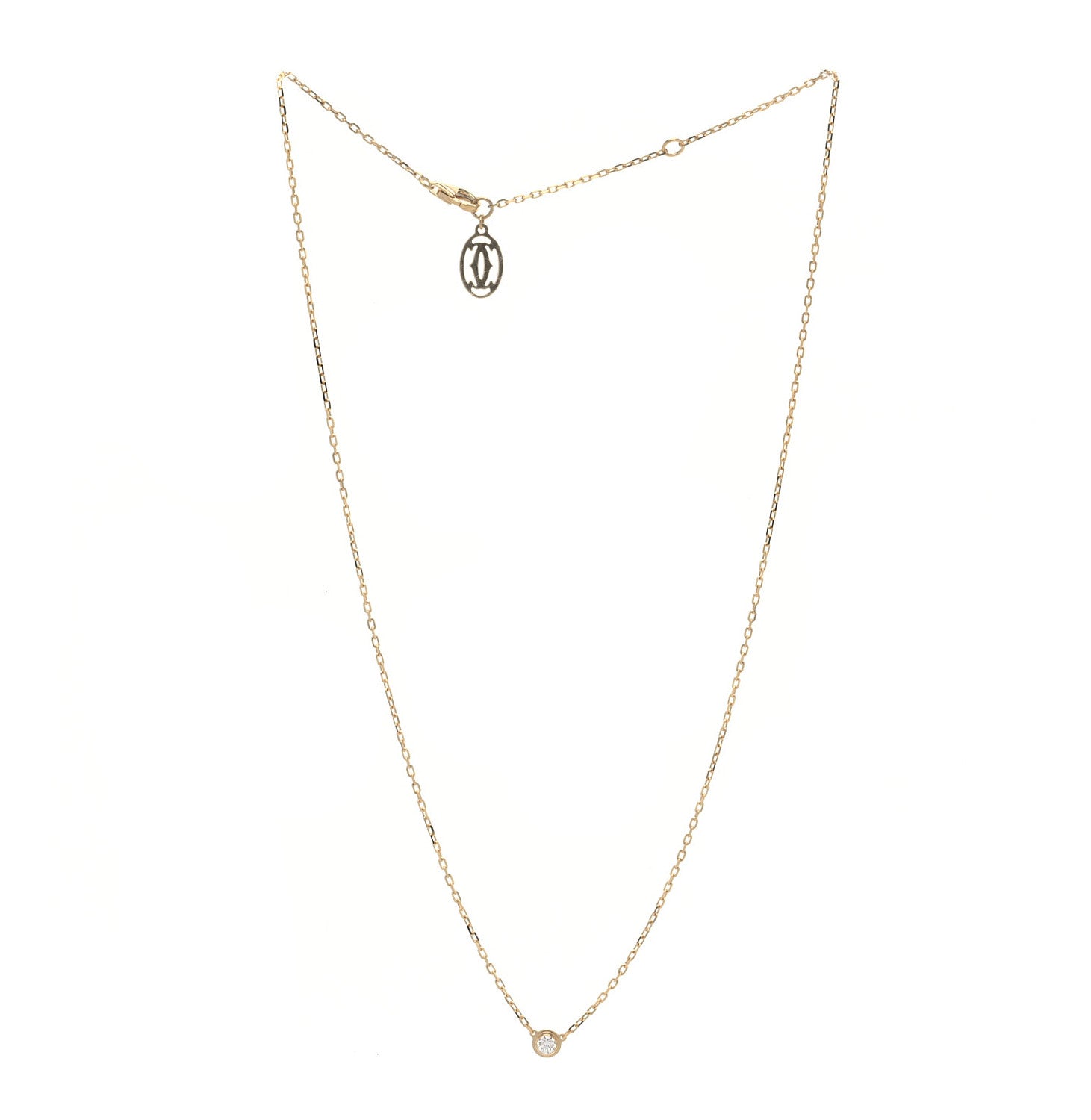 Cartier 18K Yellow Gold Diamond SM D'Amour Pendant Necklace 3 of 5