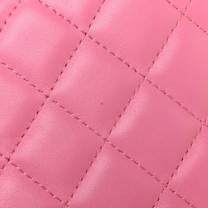 Chanel Lambskin Quilted Zipped Pouch Pink Yellow 8 of 9