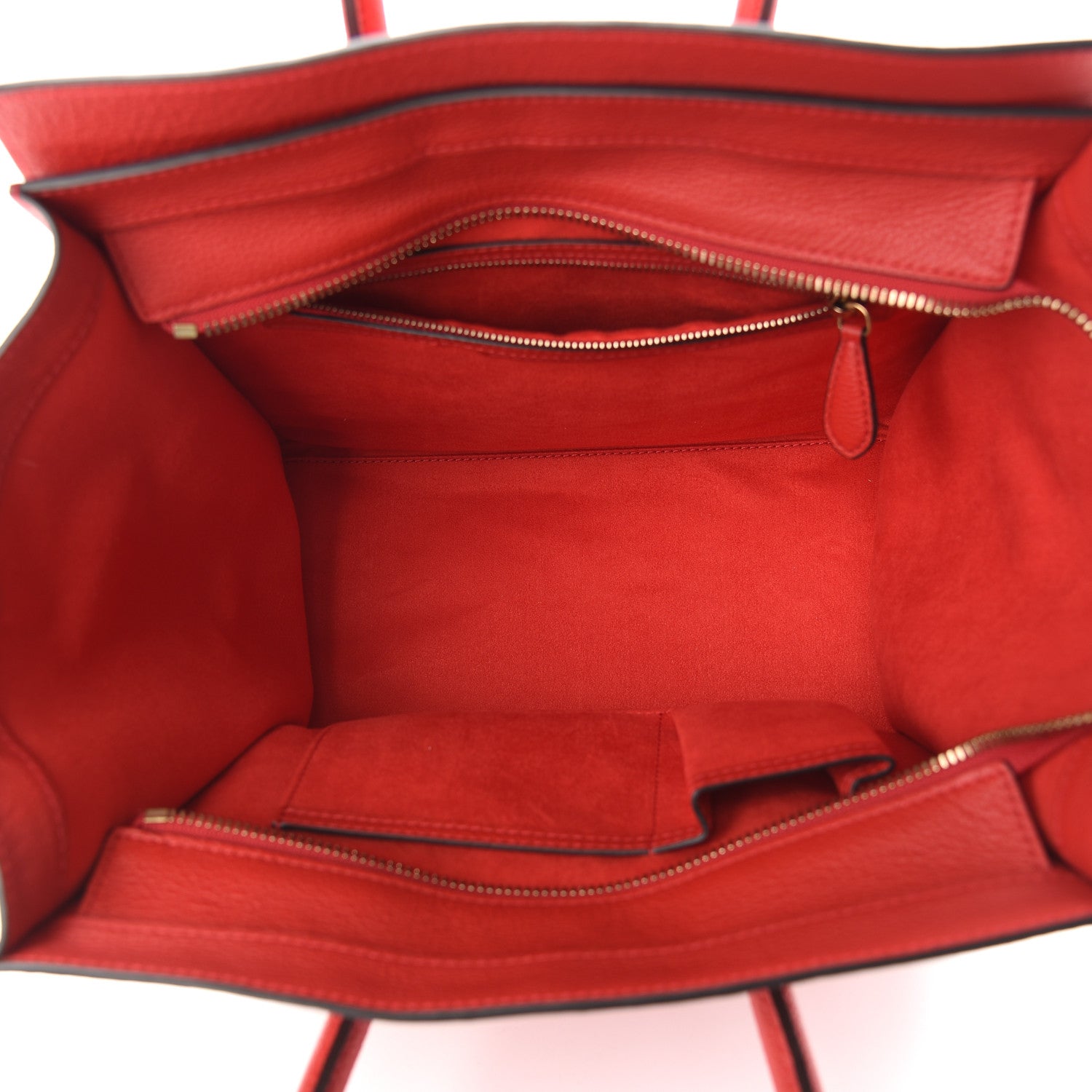 Celine Drummed Calfskin Mini Luggage Red 6 of 8