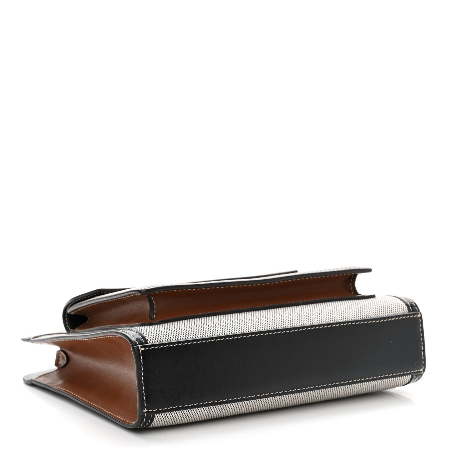 Smooth Calfskin Canvas Two Tone Mini Pocket Bag Black Tan