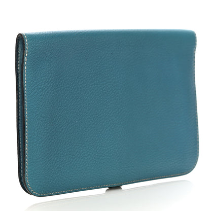 Hermes Togo Dogon Duo Wallet Blue Jean 3 of 13