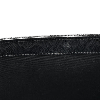 Saint Laurent Grain De Poudre Matelasse Chevron Medium Monogram Satchel Black 12 of 14