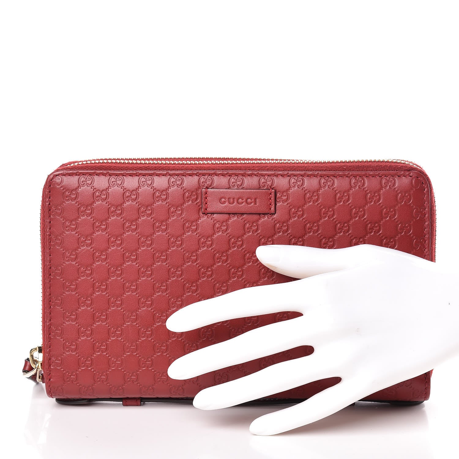 Gucci Microguccissima Zip Around Top Handle Travel Wallet Red 2 of 9