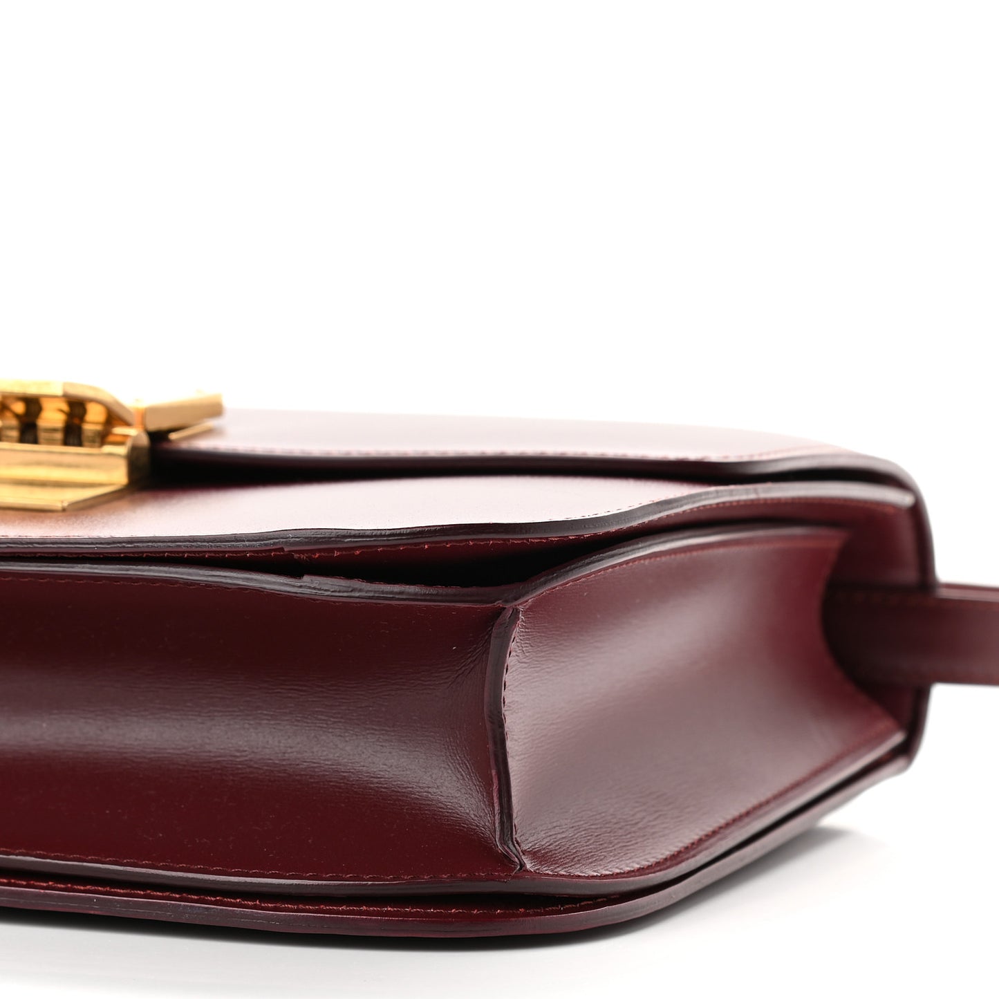 Box Calfskin Medium Classic Box Flap Bag Burgundy