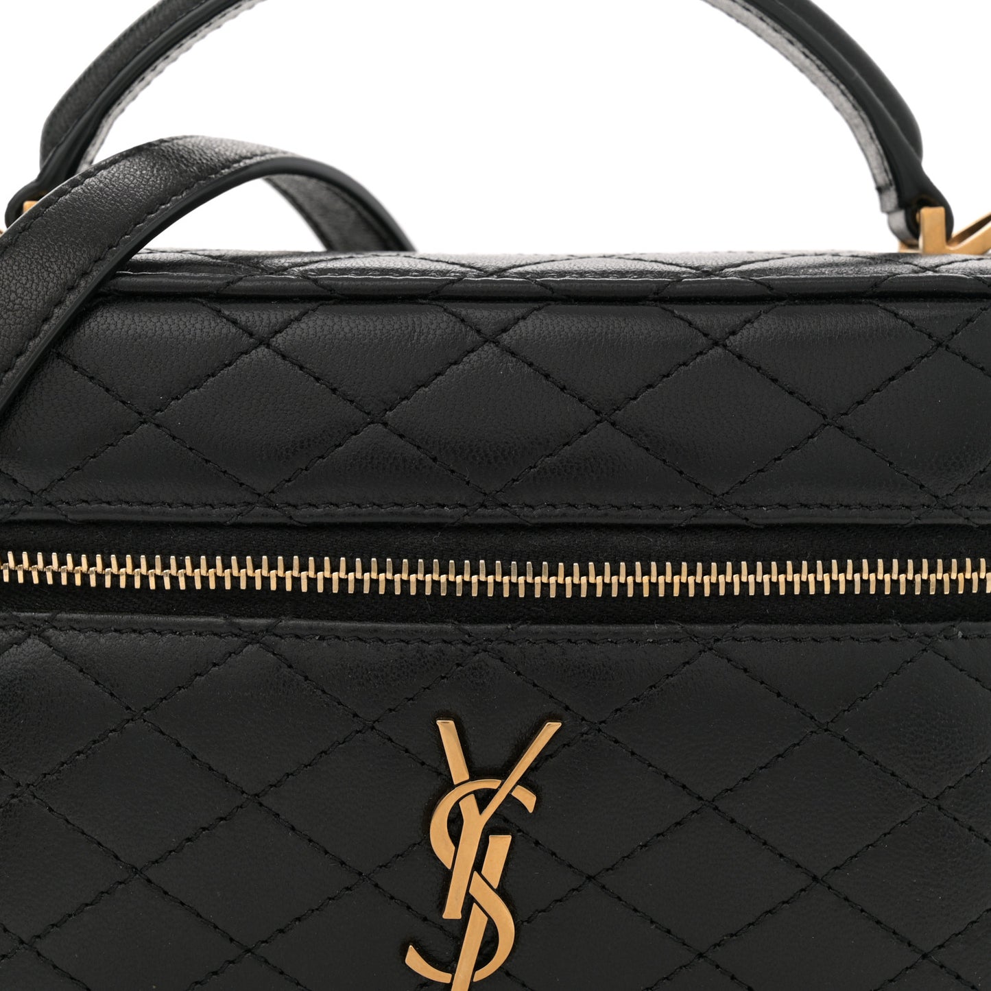 Lambskin Quilted Mini Gaby Vanity Case Black