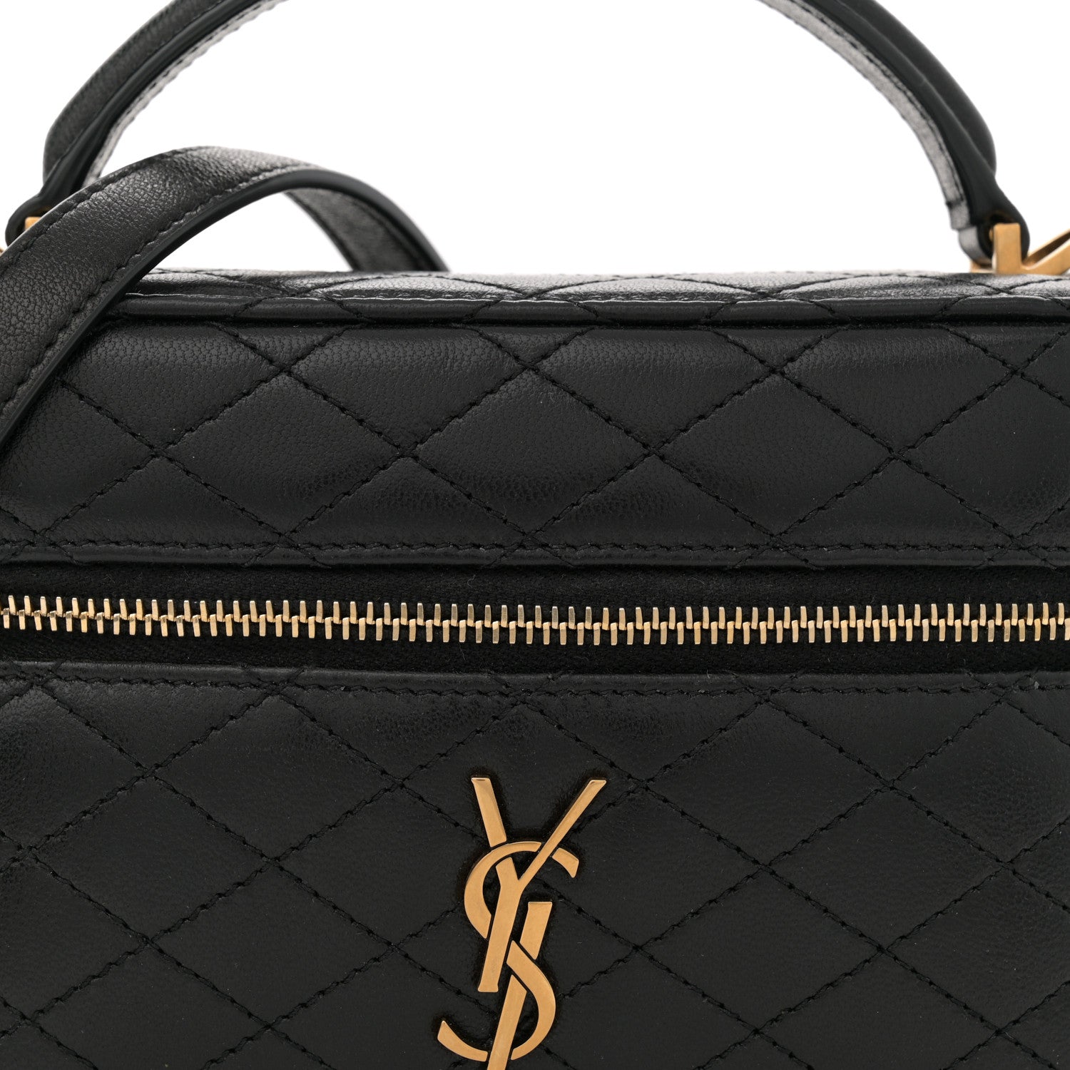 Saint Laurent Lambskin Quilted Mini Gaby Vanity Case Black 7 of 10