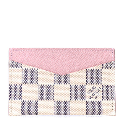 Louis Vuitton Damier Azur Daily Card Holder Rose Ballerine 1 of 4