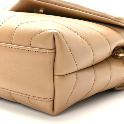 Saint Laurent Calfskin Y Quilted Monogram Toy Loulou Crossbody Bag Latte 8 of 8