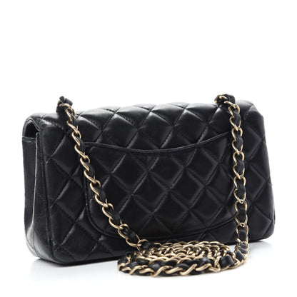 Chanel Lambskin Quilted Mini Rectangular Flap Black 3 of 10