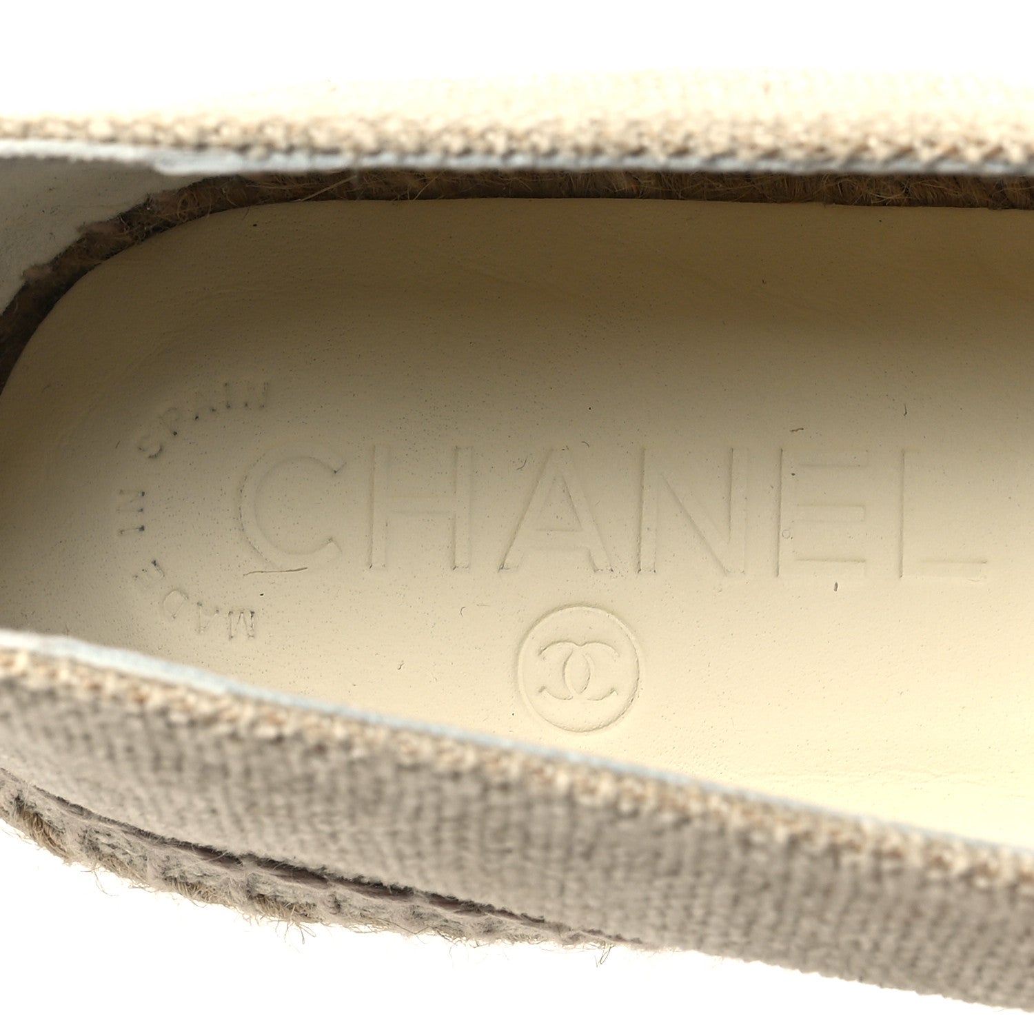 Chanel Toile Sequin CC Espadrilles 36 Beige Black 9 of 10