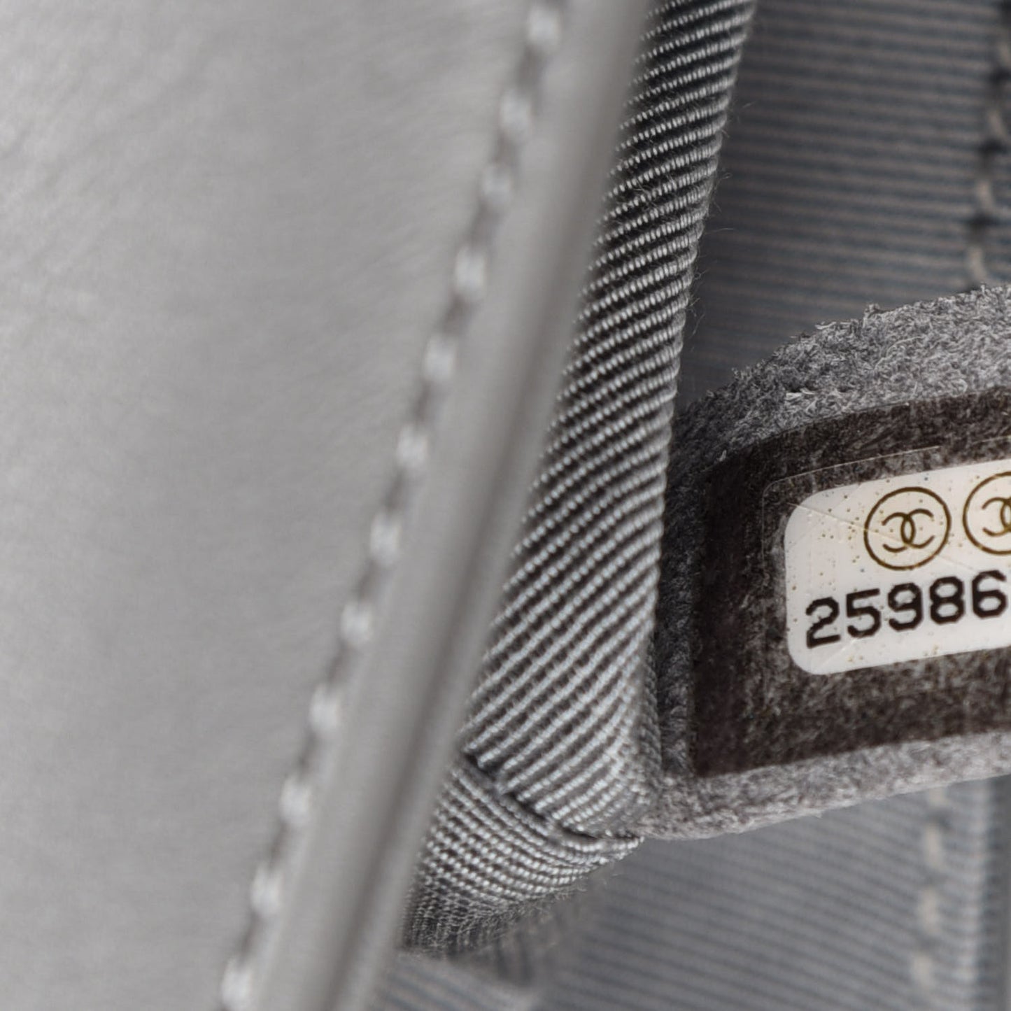 Calfskin Chevron Quilted Medium Boy Flap Grey