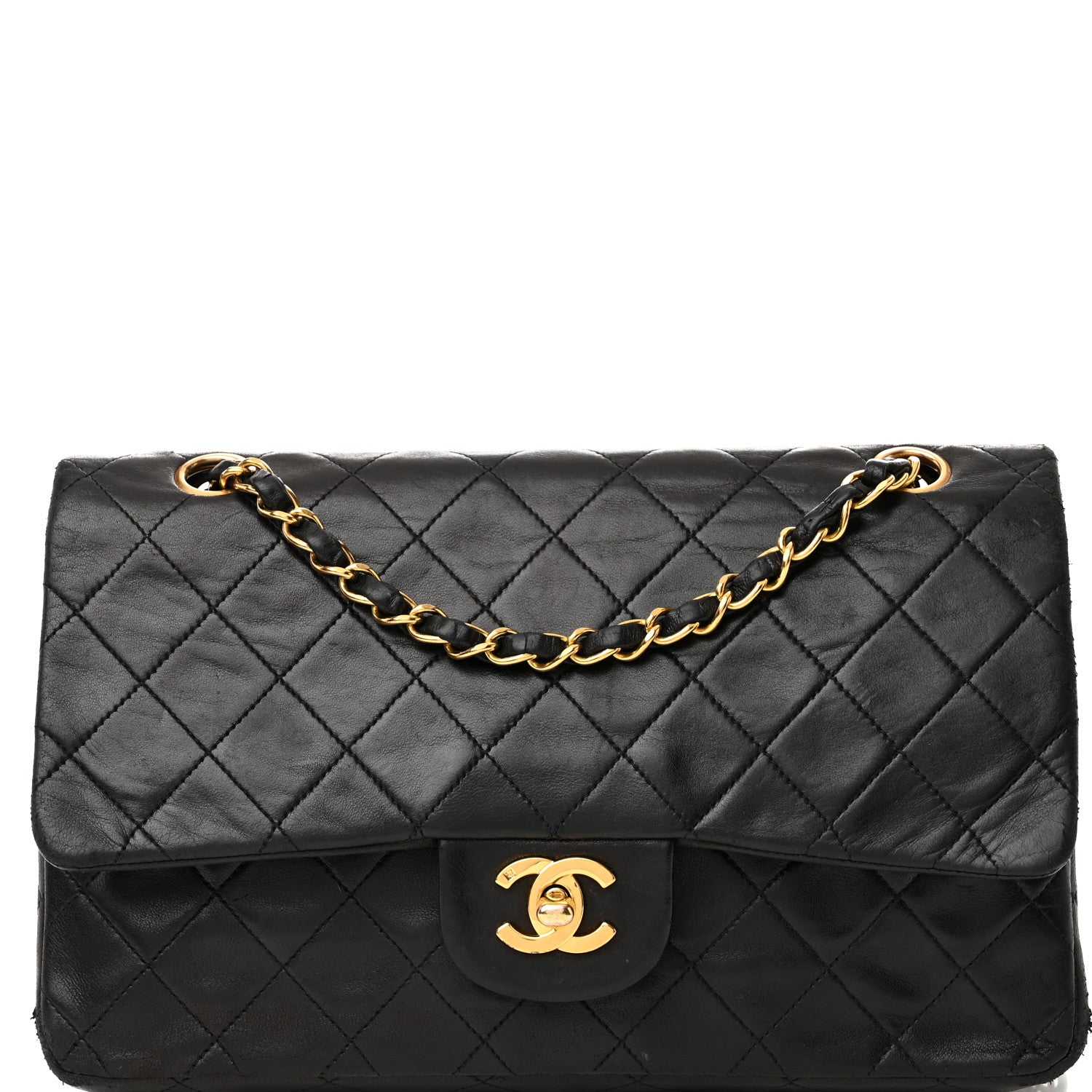 Chanel Lambskin Quilted Medium Double Flap Black 8 of 23