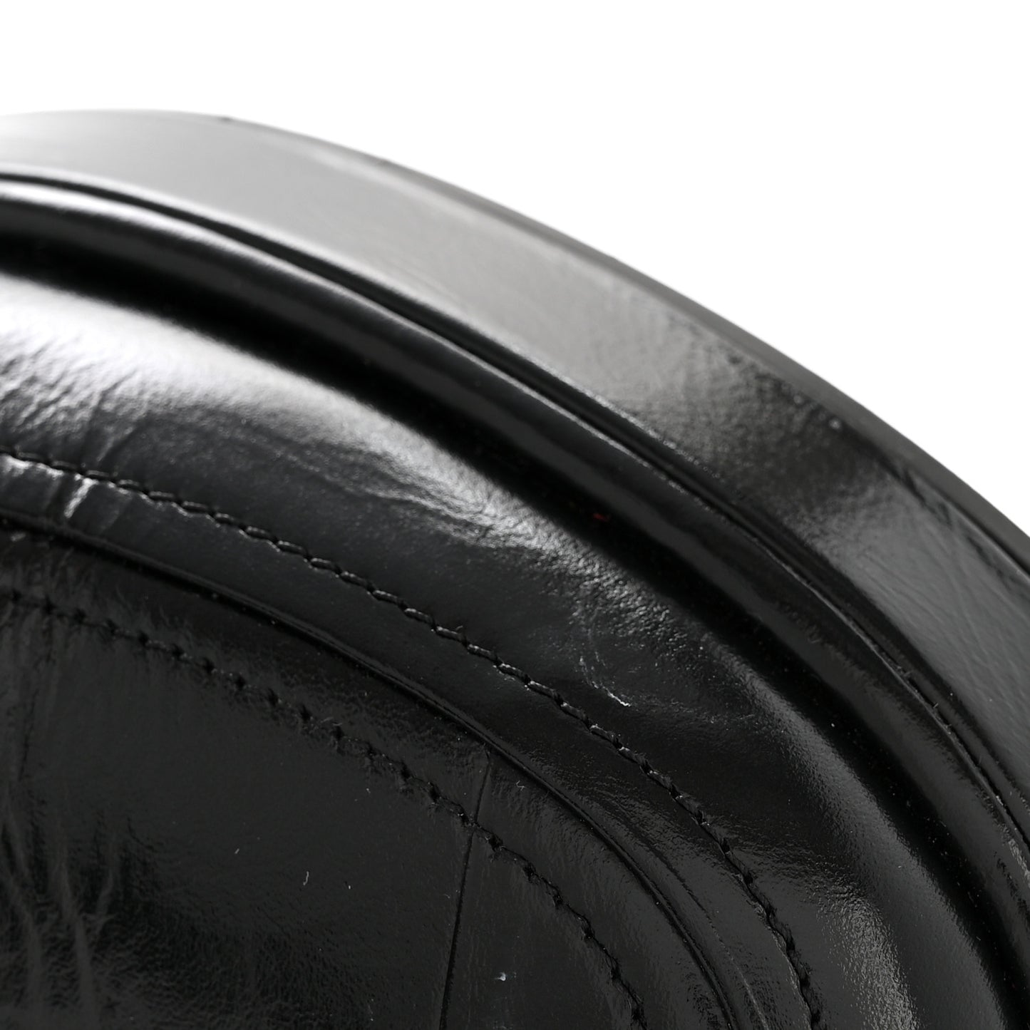 Shiny Calfskin Logo Loafers 38 Black